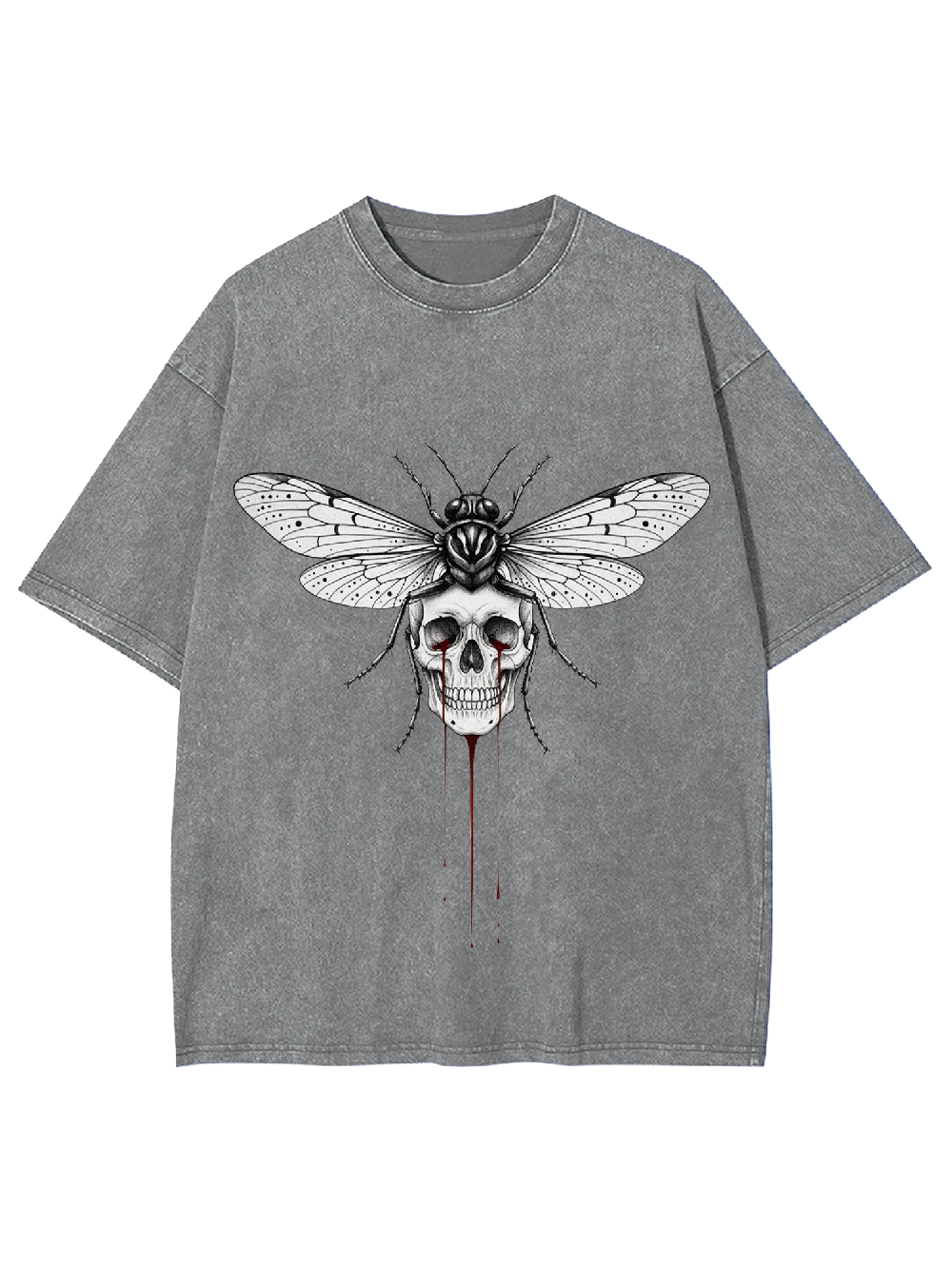 Skull Moth Washed Tshirt