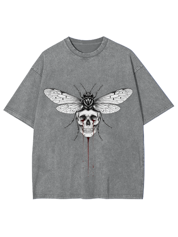 Skull Moth Washed Tshirt