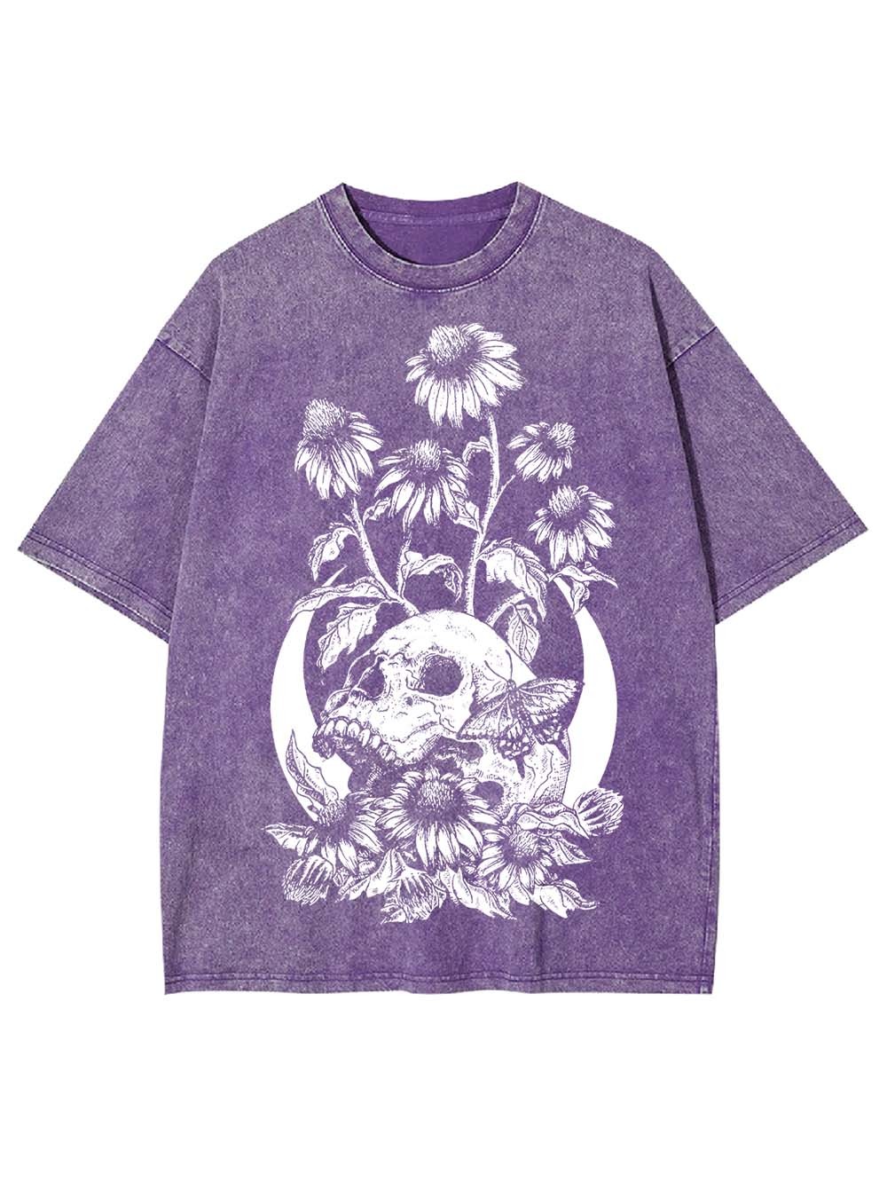 Floral Skull Washed Tshirt