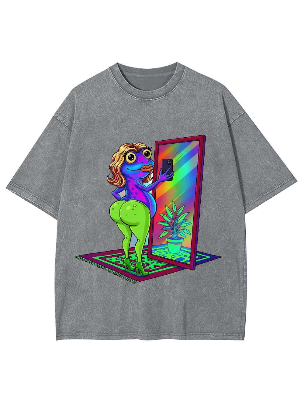 "Selfie Frog Diva Washed Tshirt