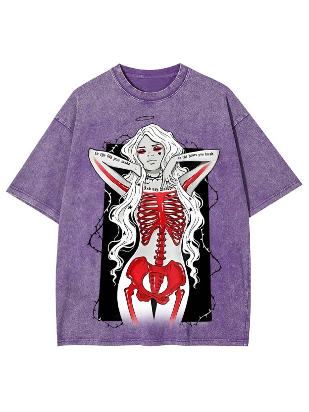 Angelic Skeleton Washed Tshirt