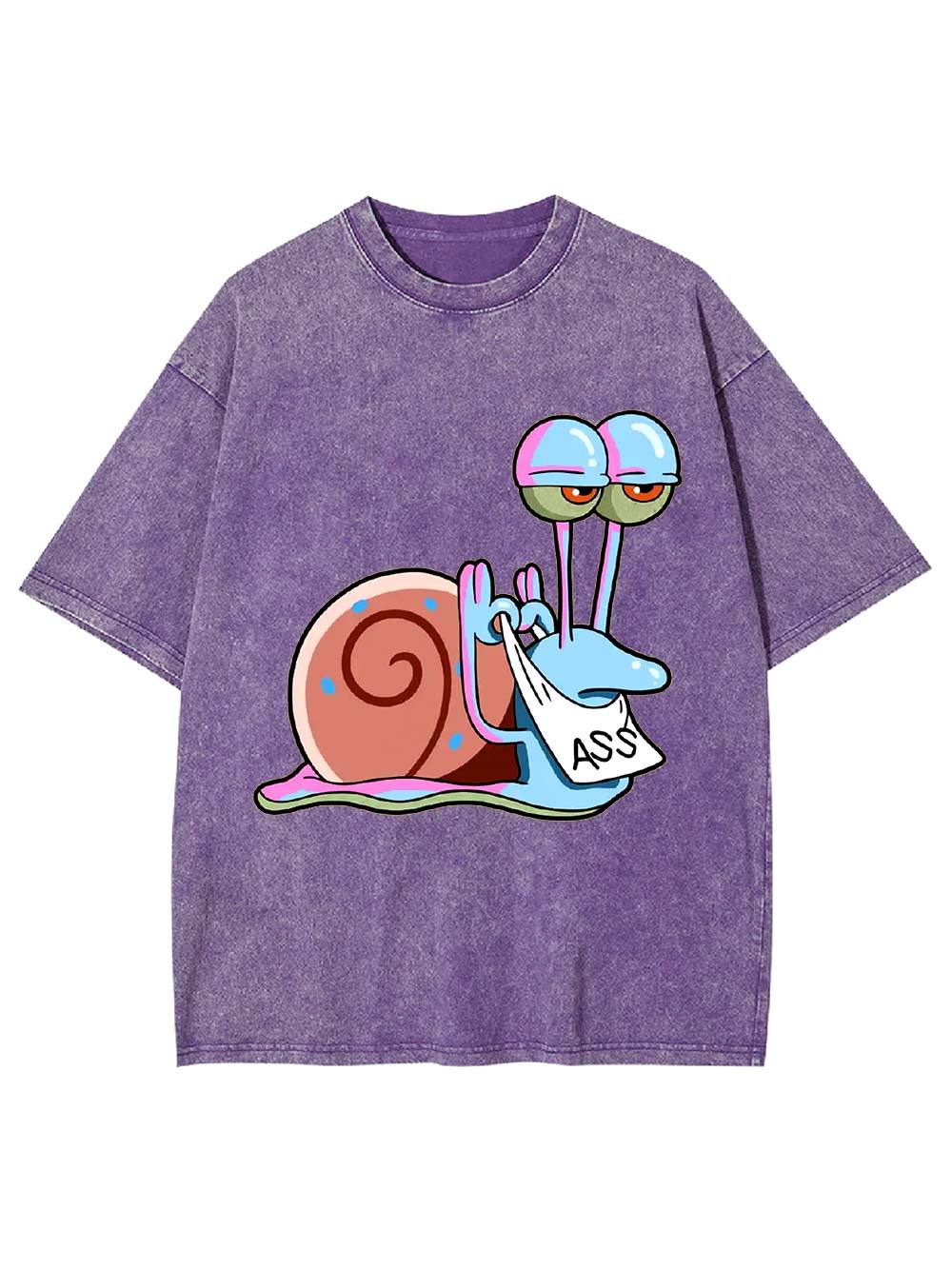 Sassy Snail with Attitude Washed Tshirt