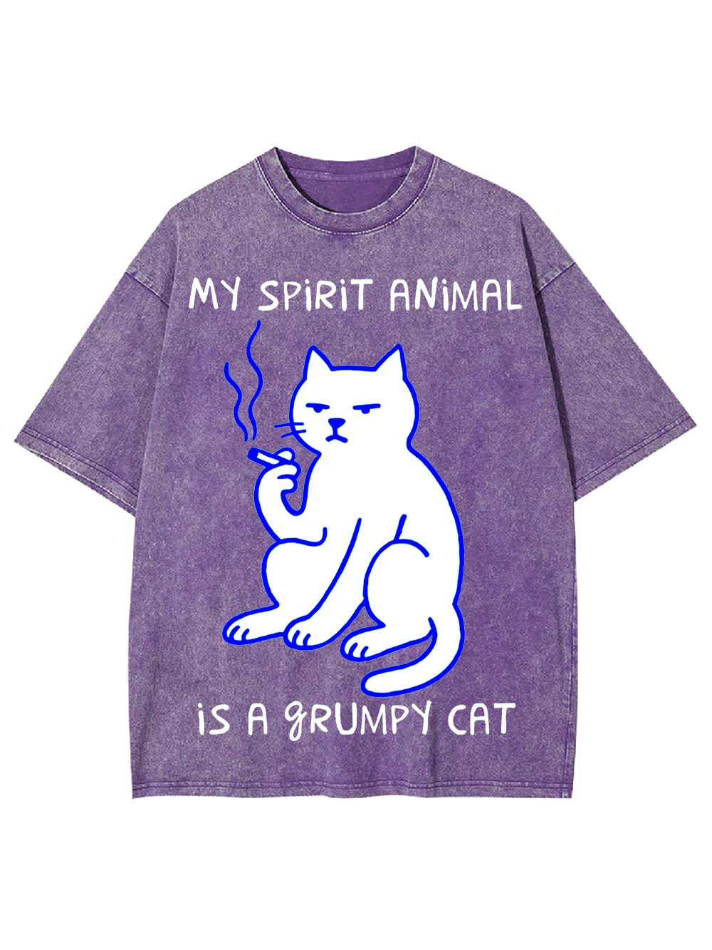 My Spirit Animal Is A Grumpy Cat Washed Tshirt