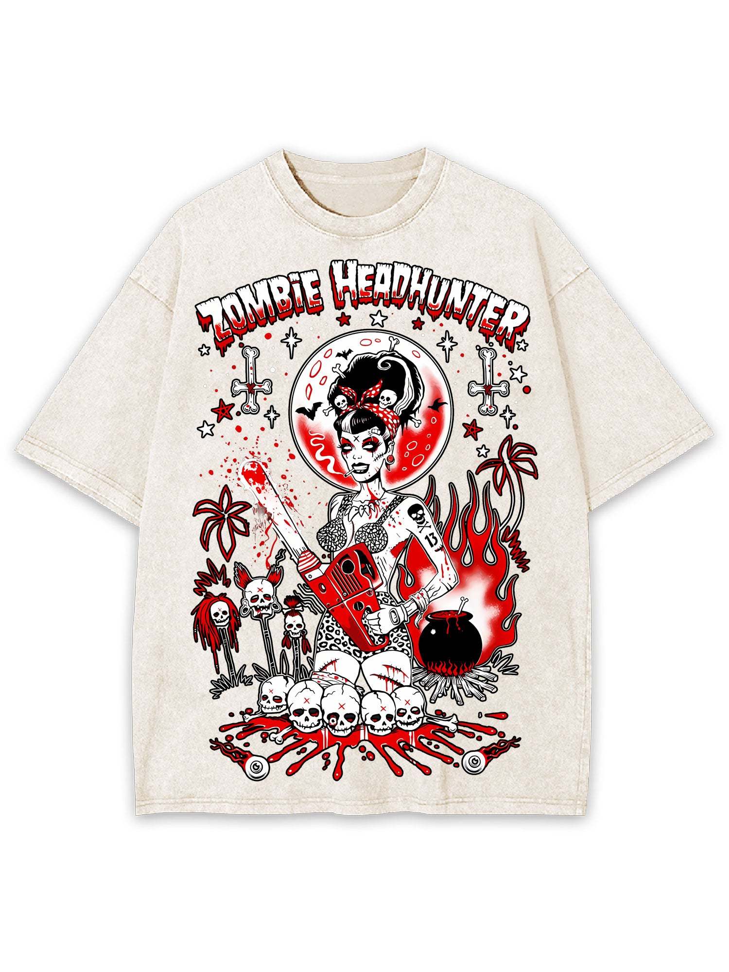 Zombie Headhunter Washed Tshirt