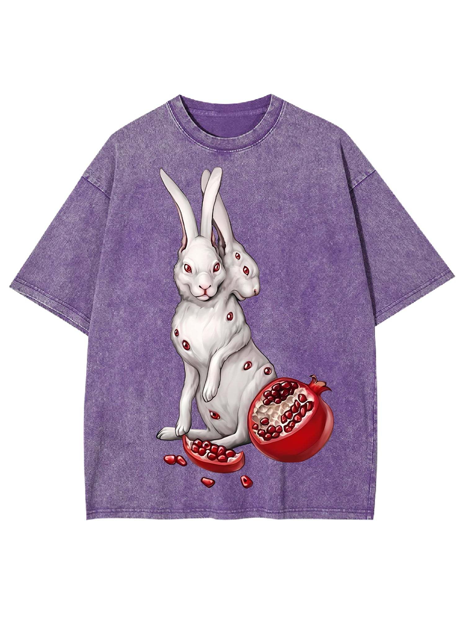 Rabbits And Pomegranate Washed Tshirt