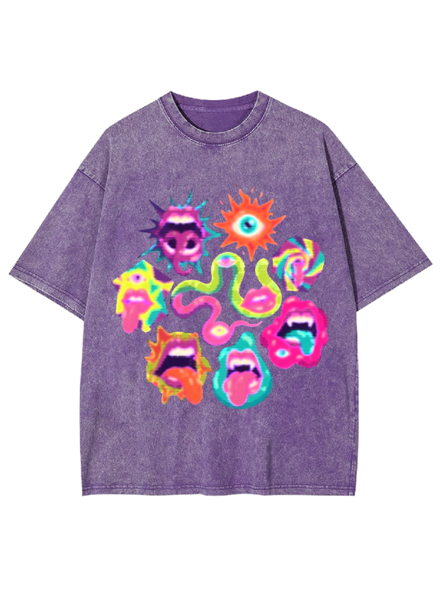Psychedelic Faces Washed Tshirt