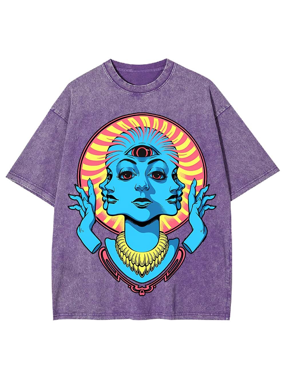 Triple Face Oracle Washed Tshirt