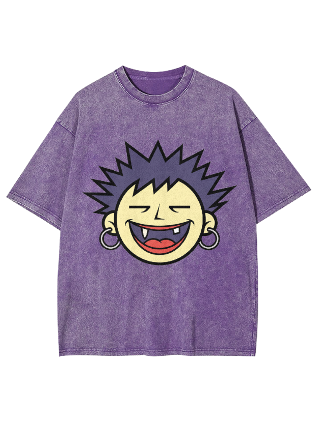 Squinty-Eyed Punk Face Washed Tshirt