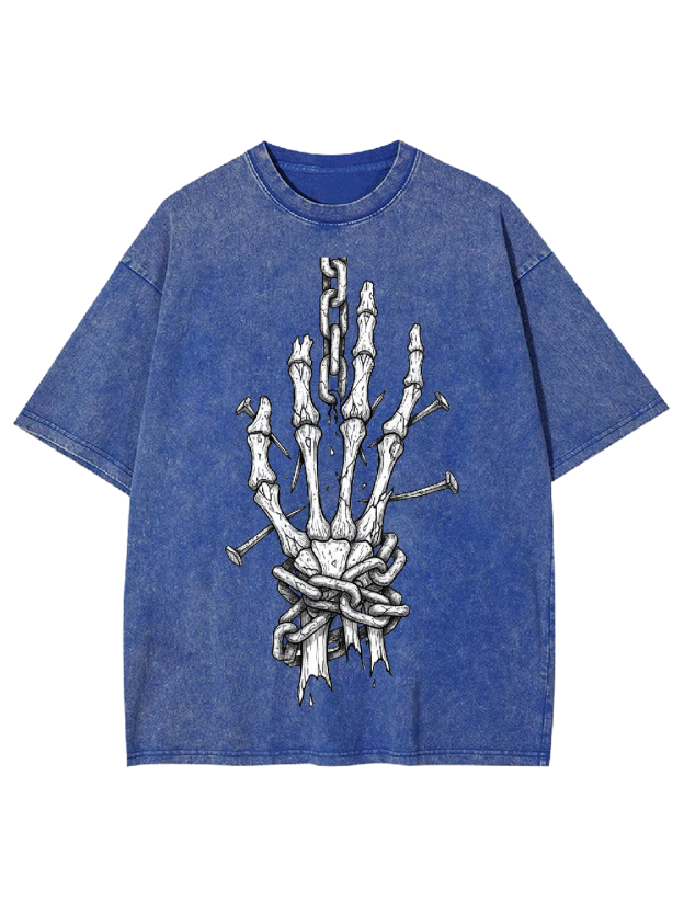 Chained Skeleton Hand Washed Tshirt
