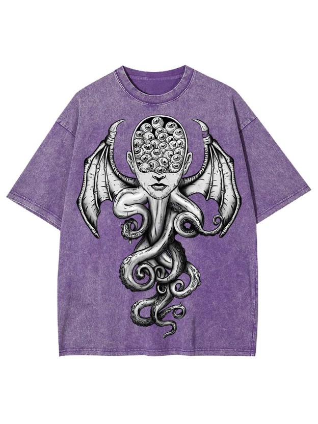 Octopus-Woman Hybrid Washed Tshirt