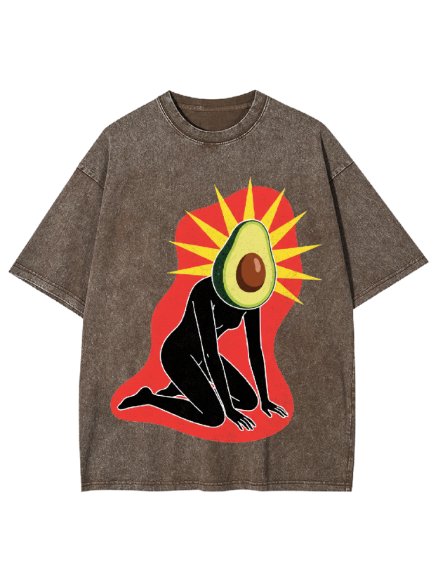 Avocado-Head Figure Washed Tshirt