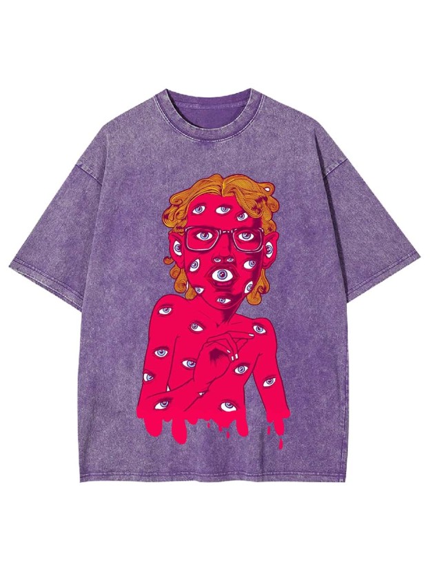 EYE-COVERED ENIGMA WASHED TSHIRT