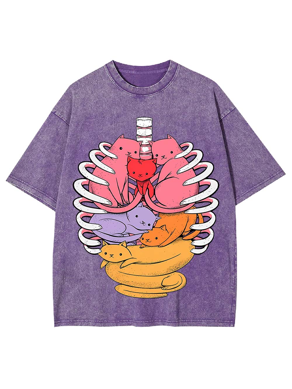 Cats In Rib Cage Washed Tshirt