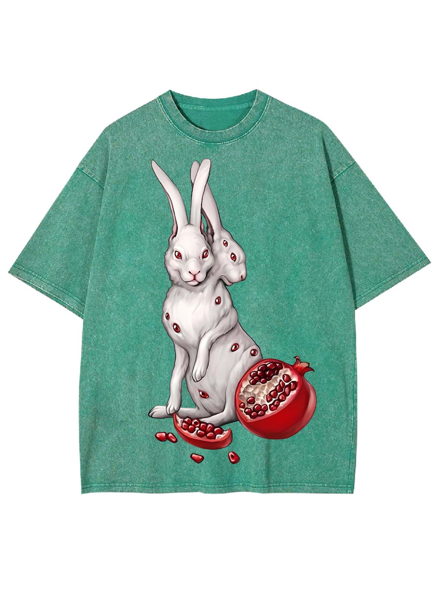 Rabbits And Pomegranate Washed Tshirt