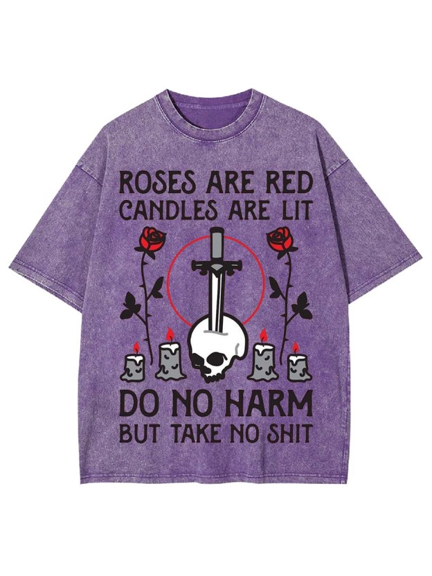 ROSES ARE RED, CANDLES ARE LIT WASHED TSHIRT