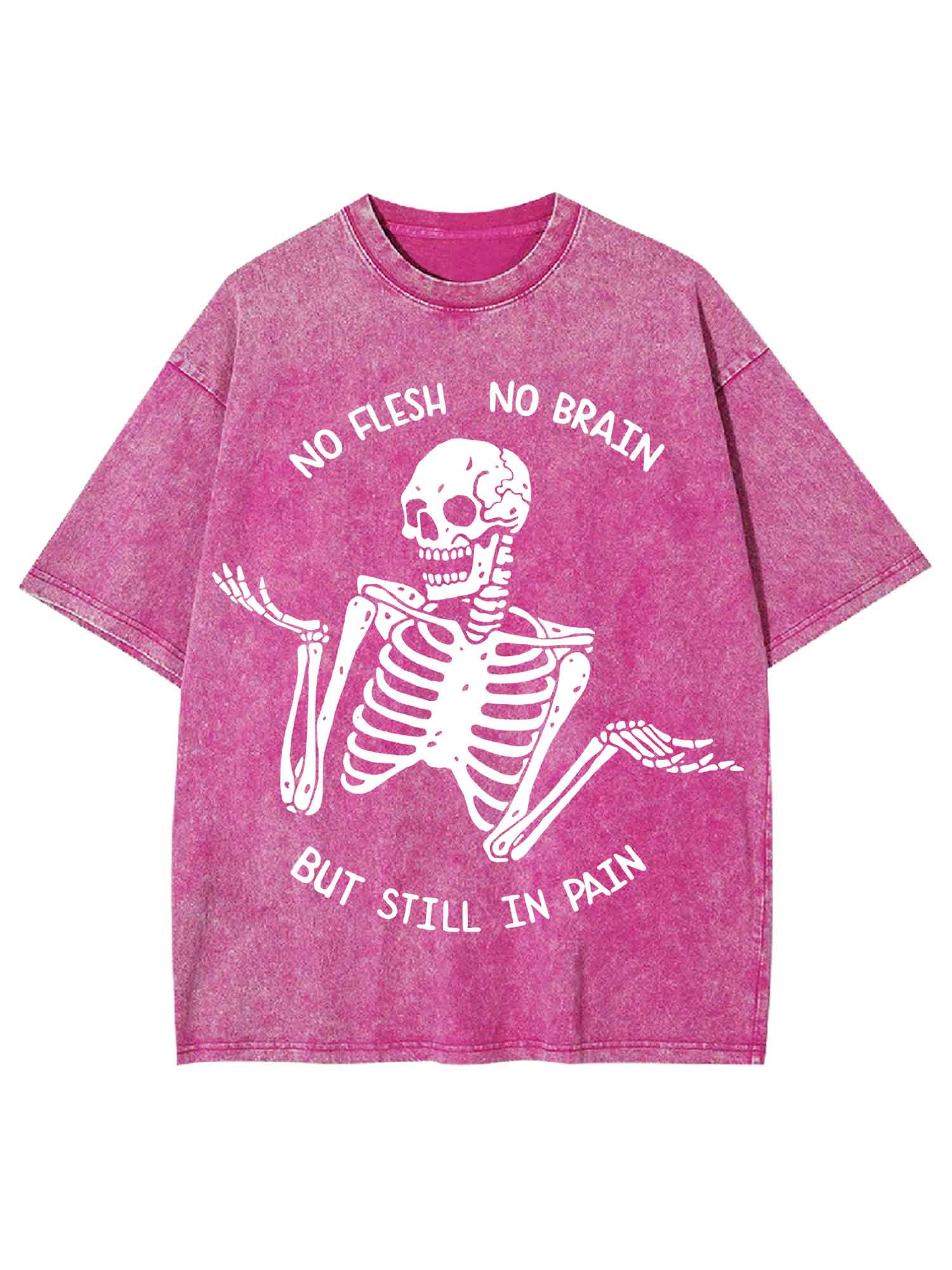 No Flesh No Brain But Still In Pain Washed Tshirt
