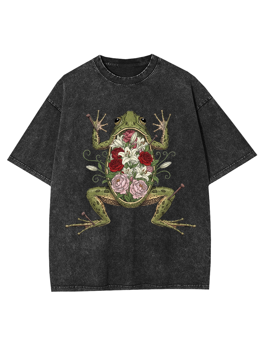 Floral Organs Frog Washed Tshirt