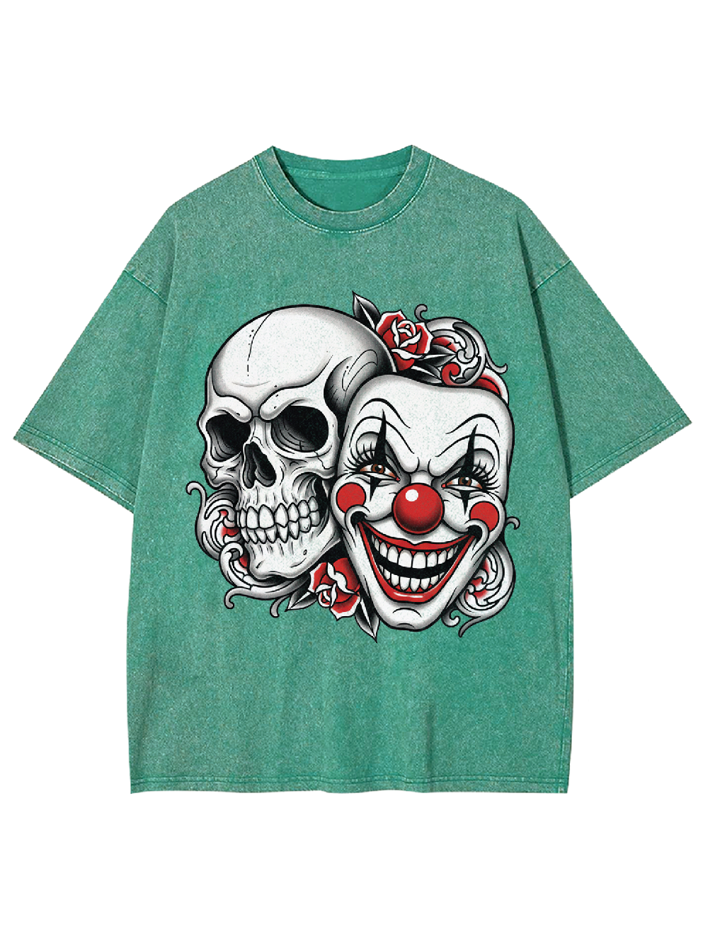 Clown and Skull Washed Tshirt