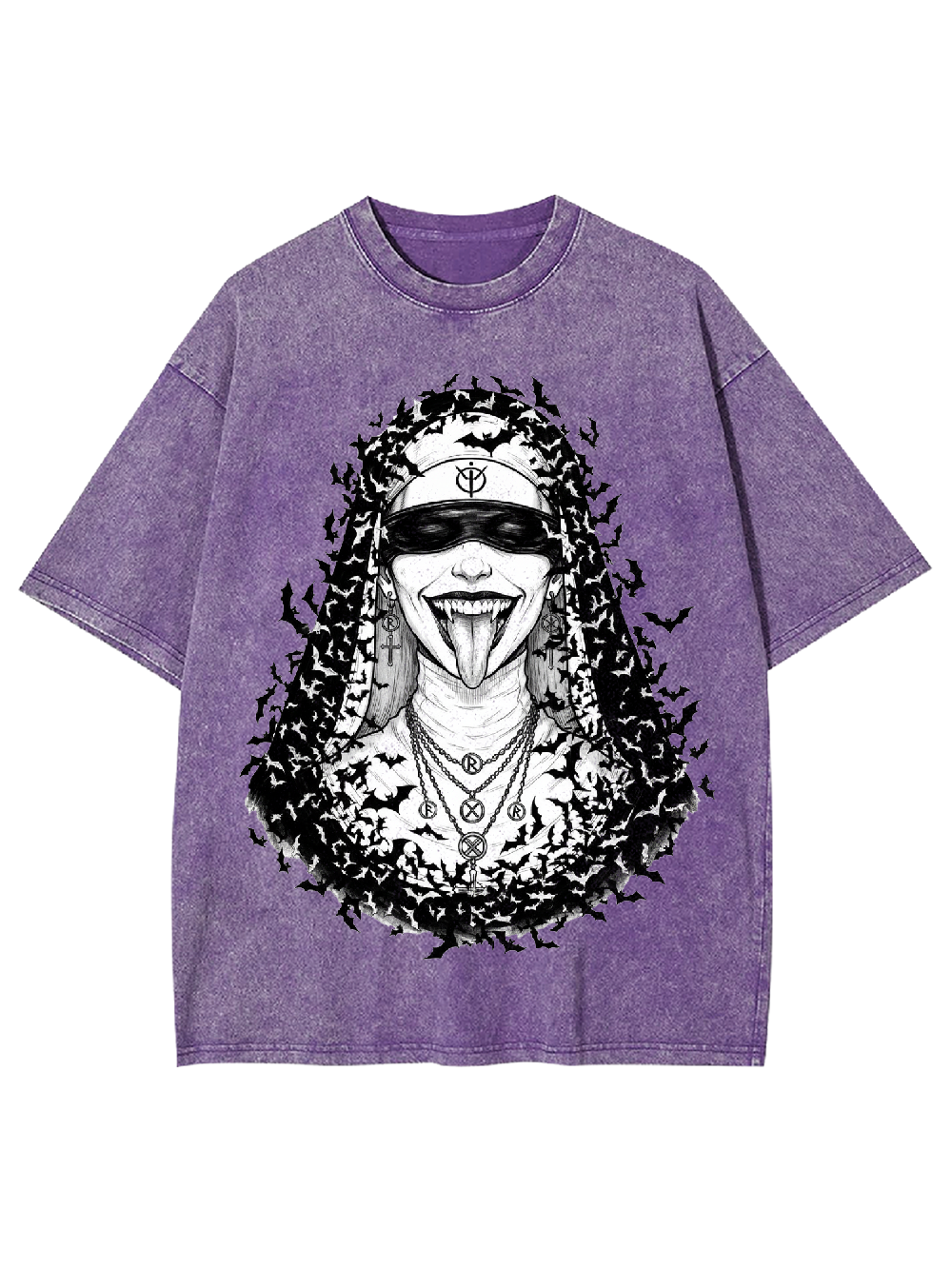 Bat Goth Nun Washed Tshirt