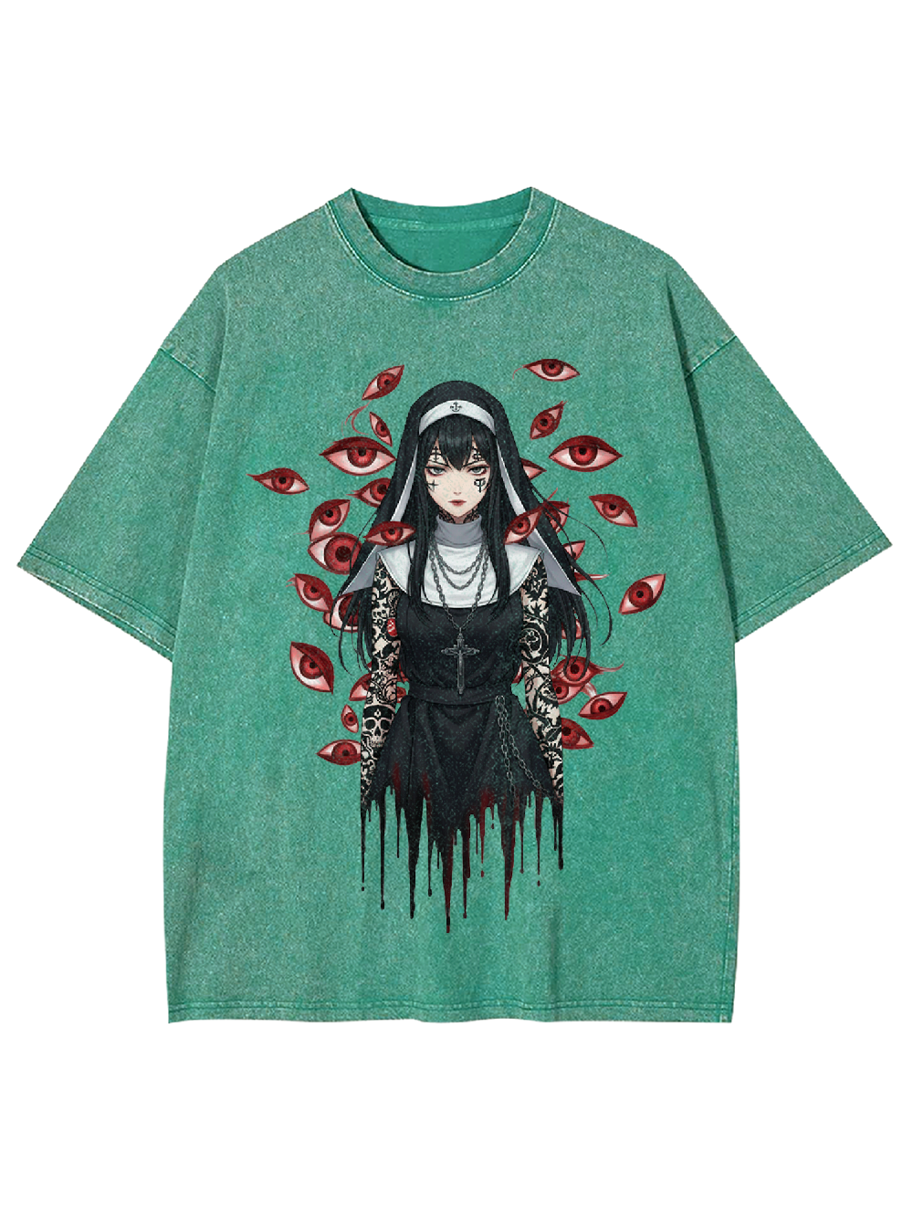 Multi-Eyed Nun Washed Tshirt
