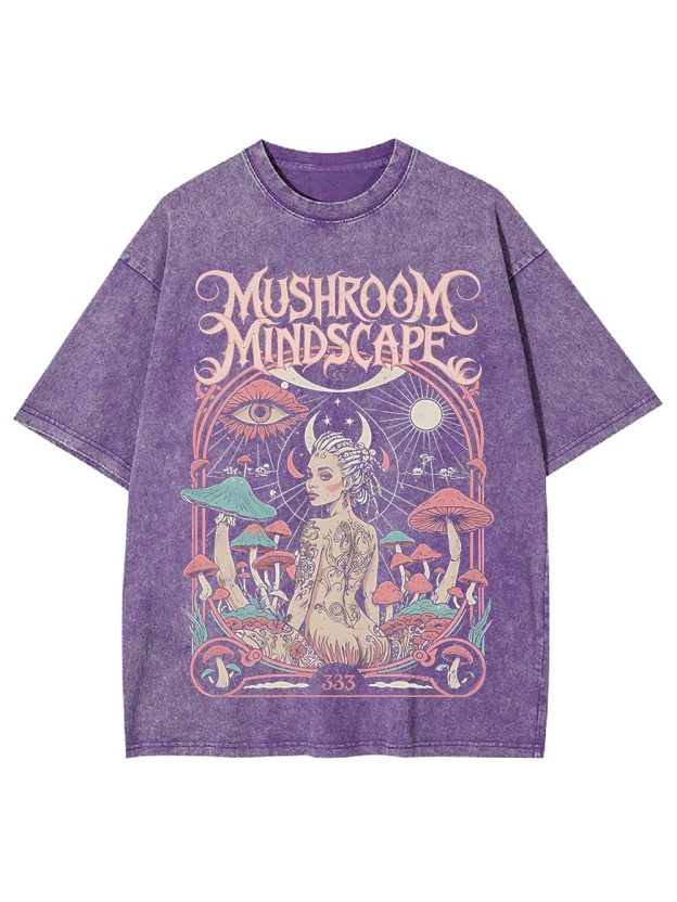 Mushroom Mindscape Washed Tshirt