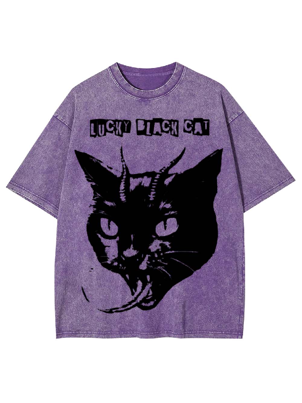 LUCKY BLACK CAT WASHED TSHIRT