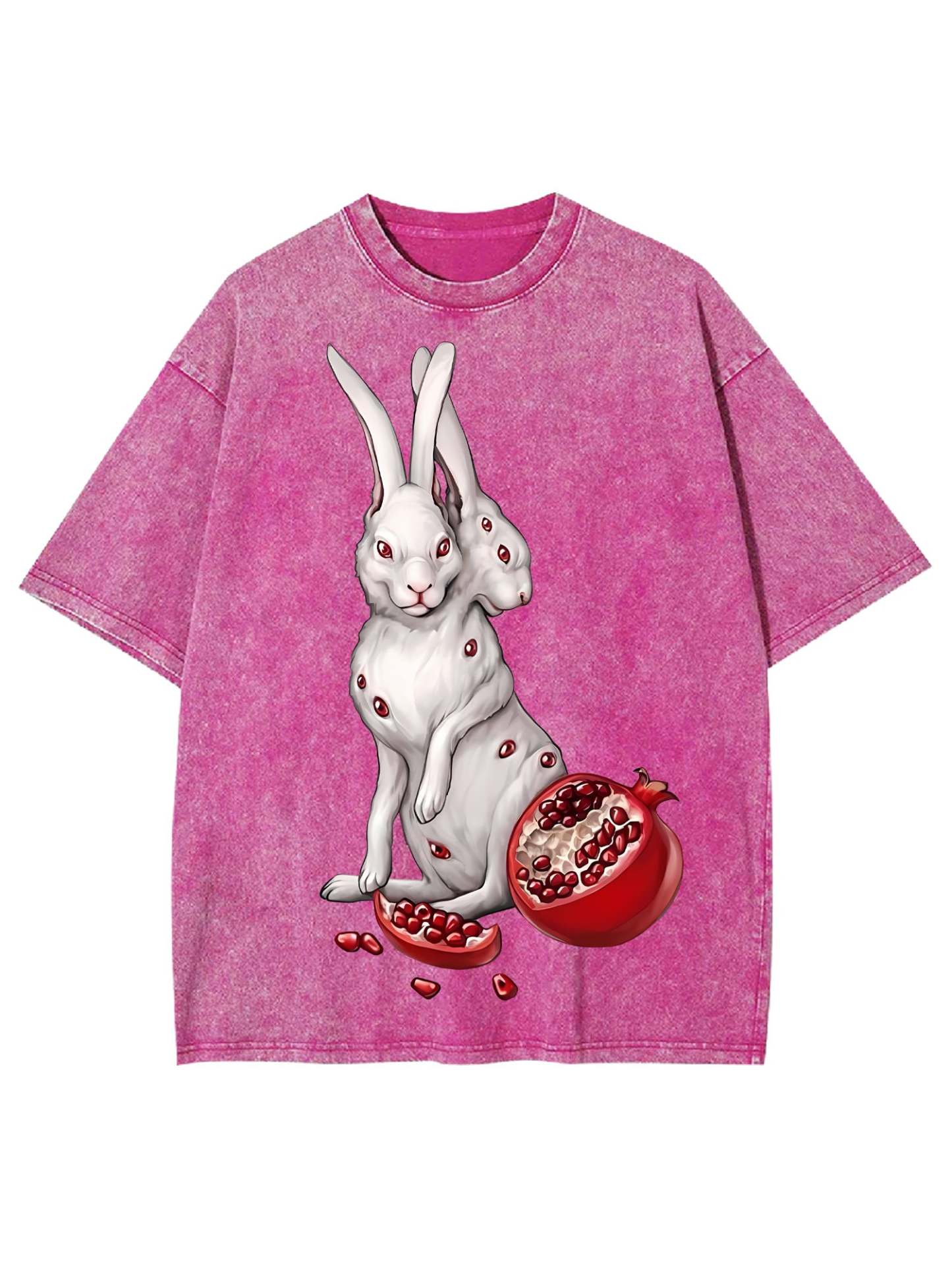 Rabbits And Pomegranate Washed Tshirt