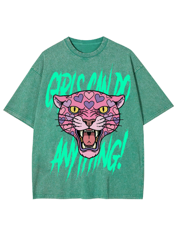 Girls can do anything Washed Tshirt