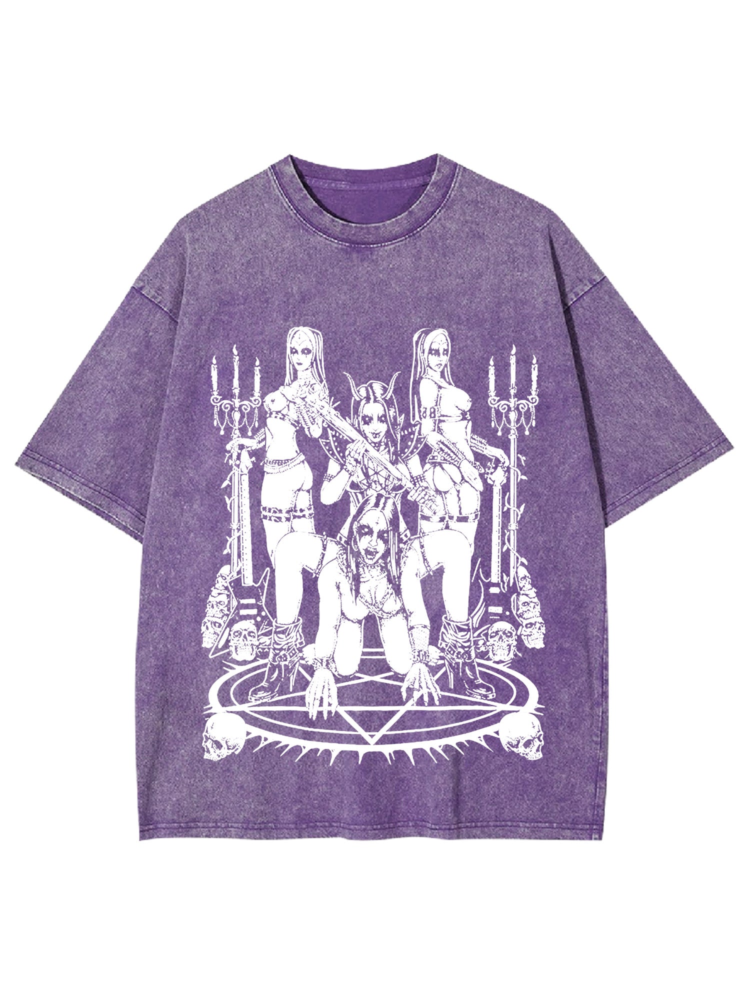 Dark Ritualistic Figures Washed Tshirt