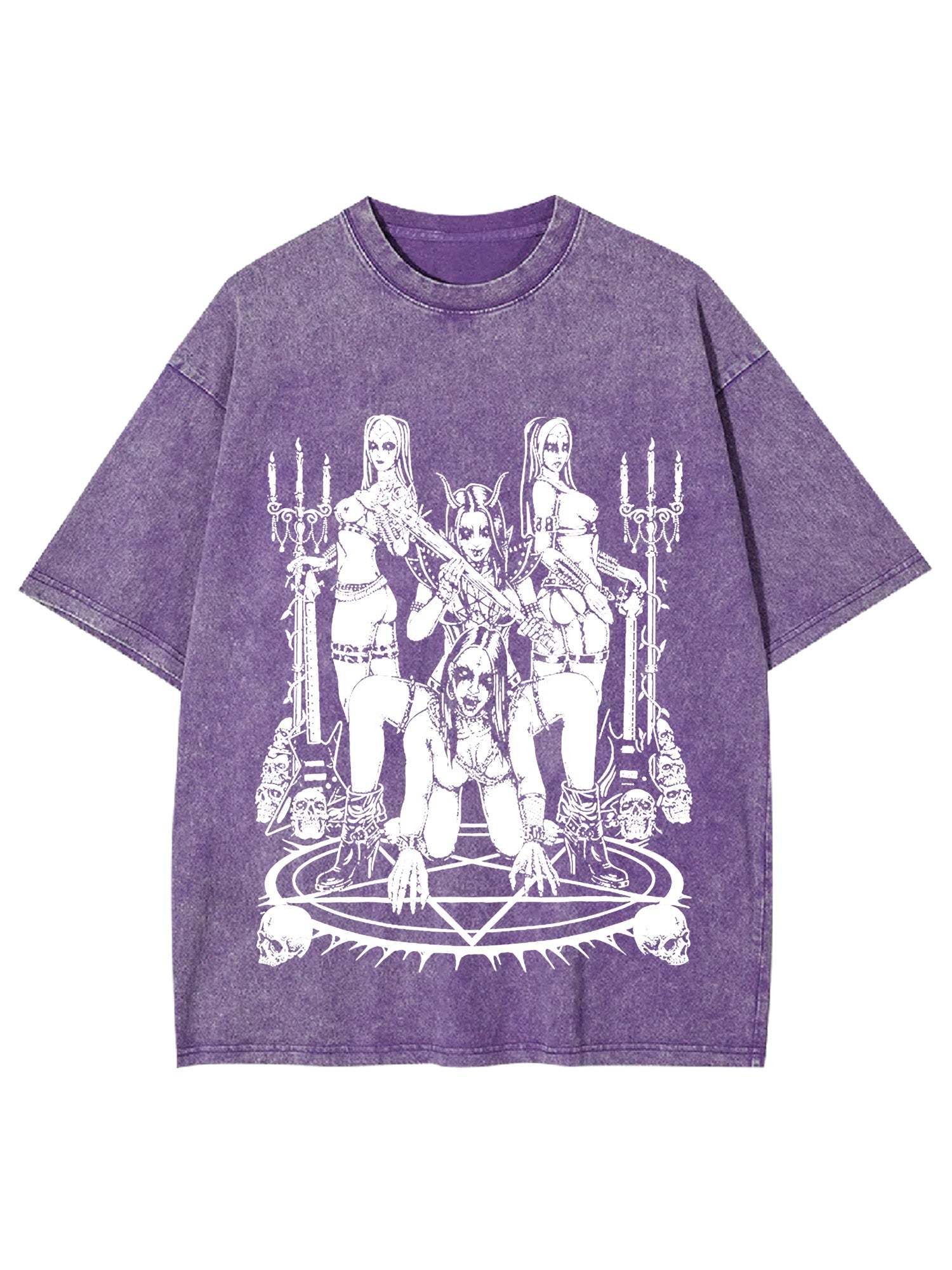Dark Ritualistic Figures Washed Tshirt