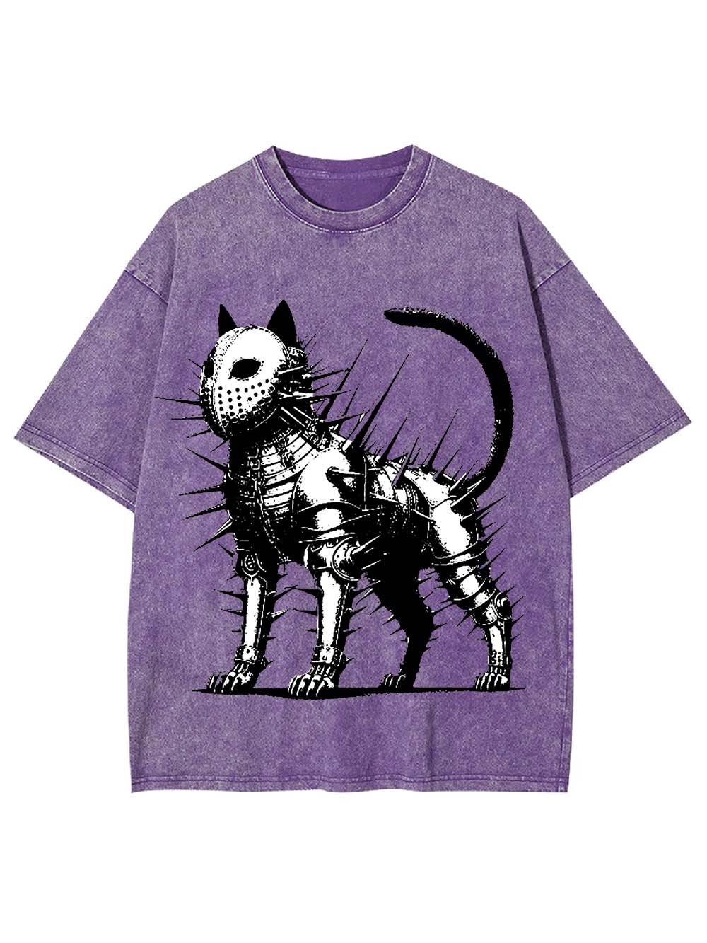 Armored Spiked Cat Washed Tshirt