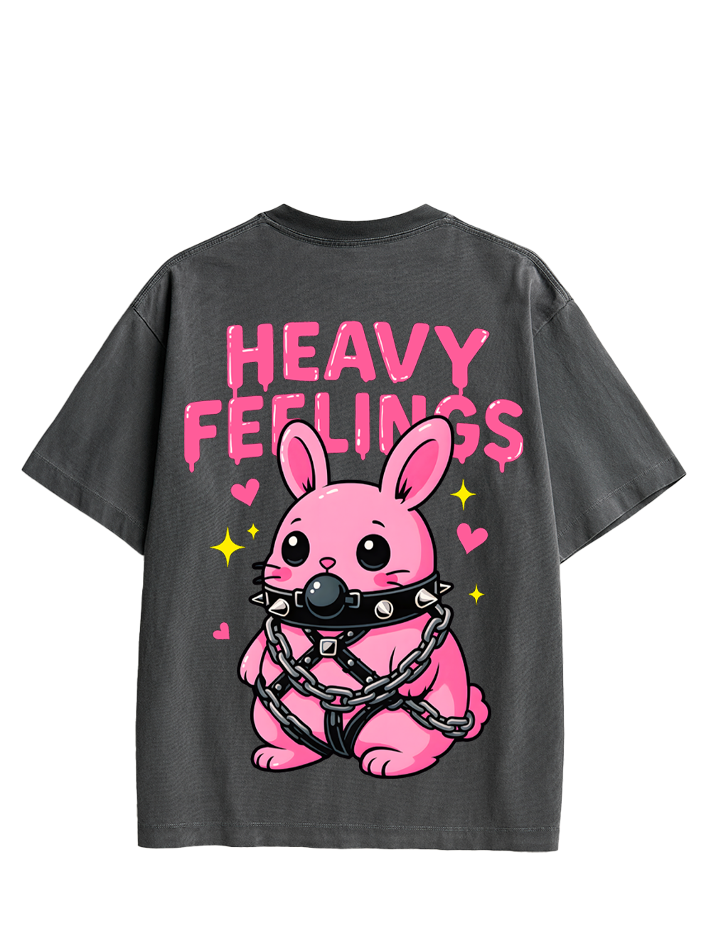 HEAVY FEELINGS Double Sided Print Washed TShirt