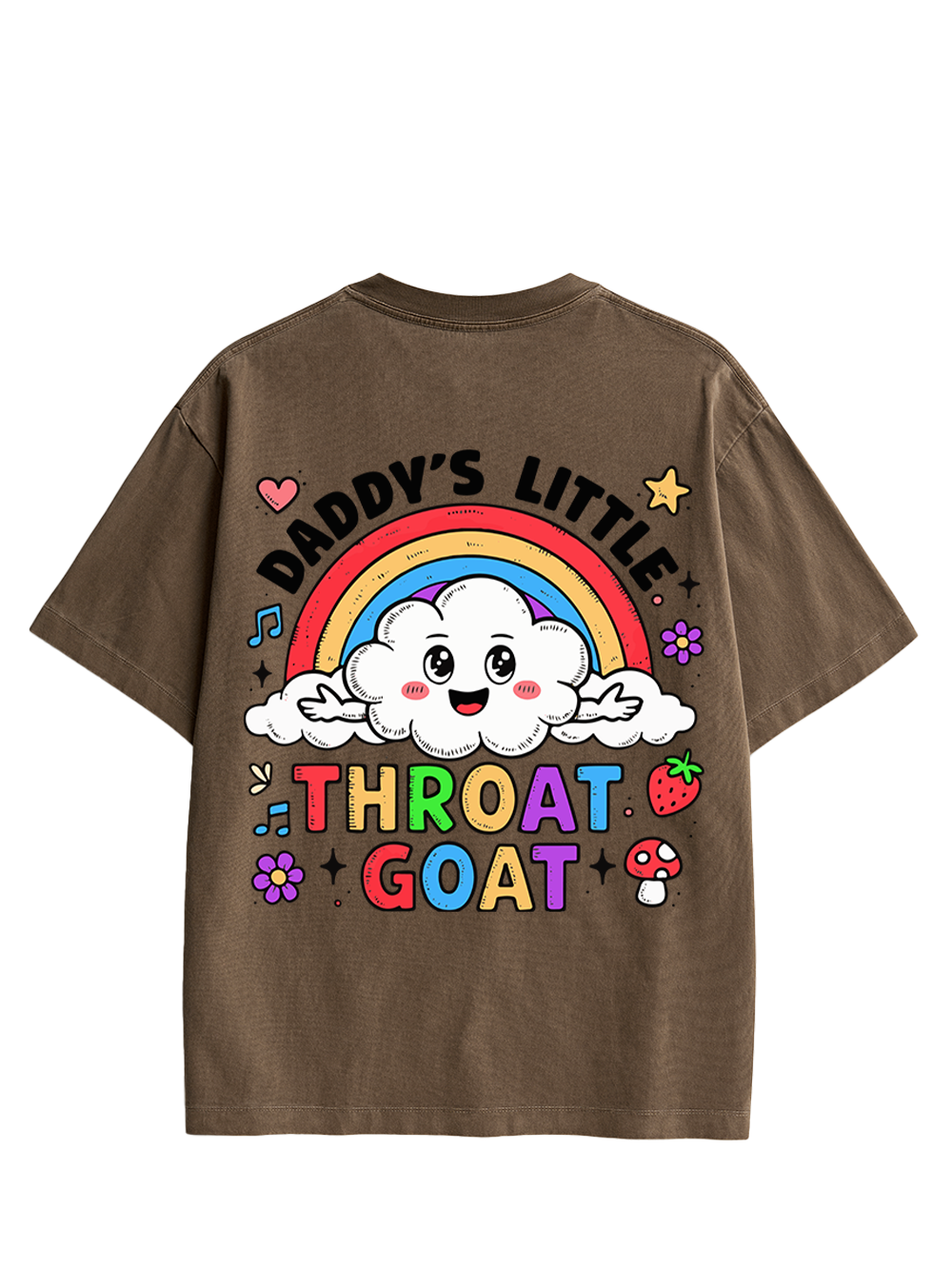 Rainbow Rebel Double Sided Print Washed TShirt