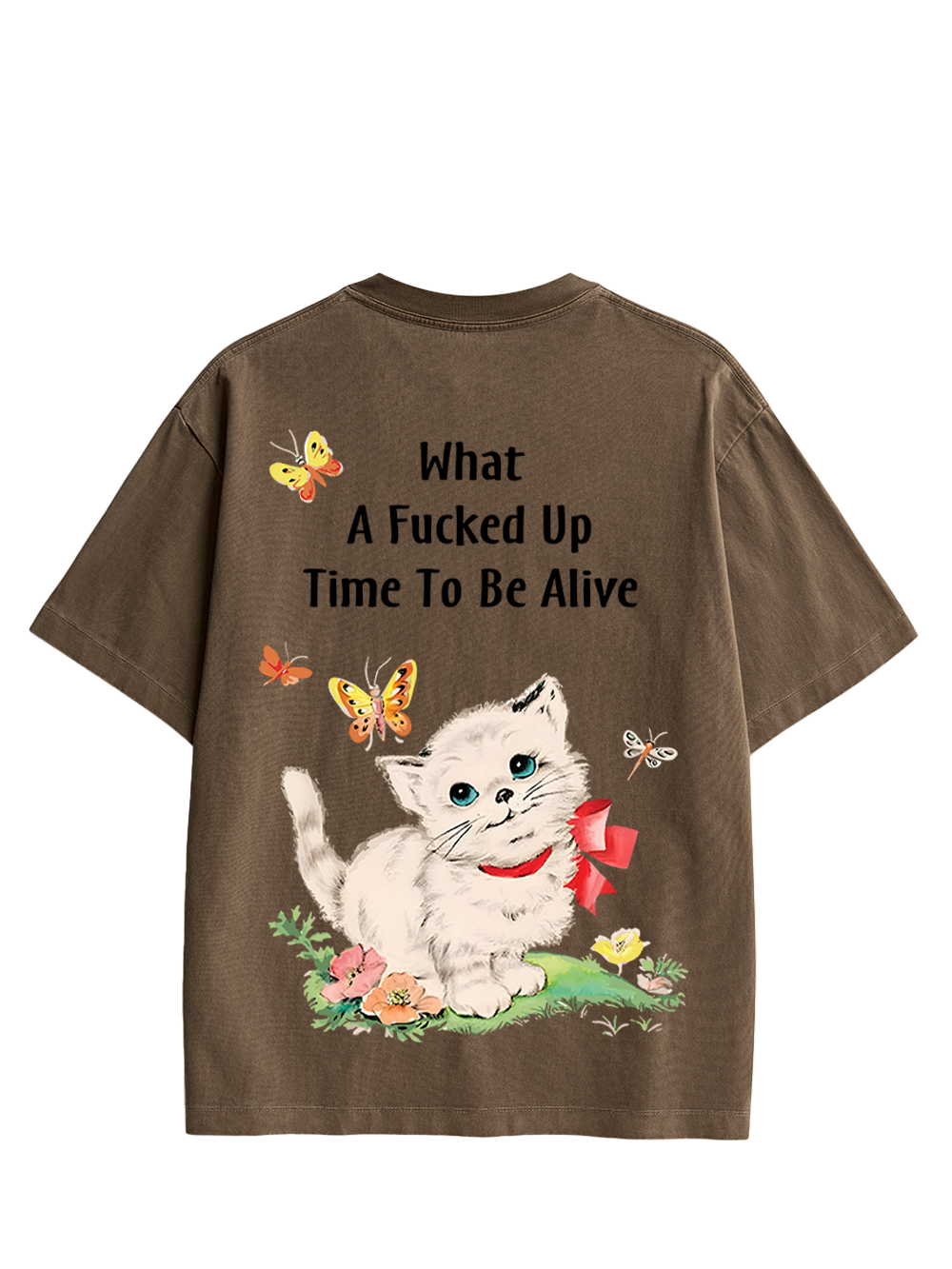 Cute Crisis Double Sided Print Washed TShirt