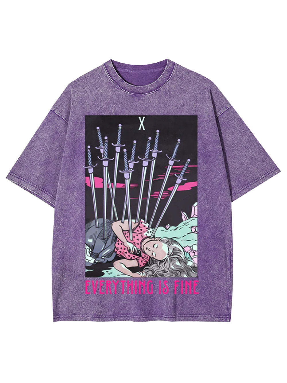 Eyerything Is Fine Washed Tshirt