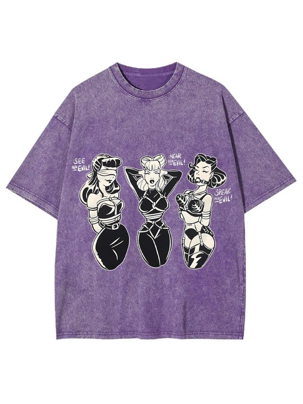 See Hear Speak Washed Tshirt