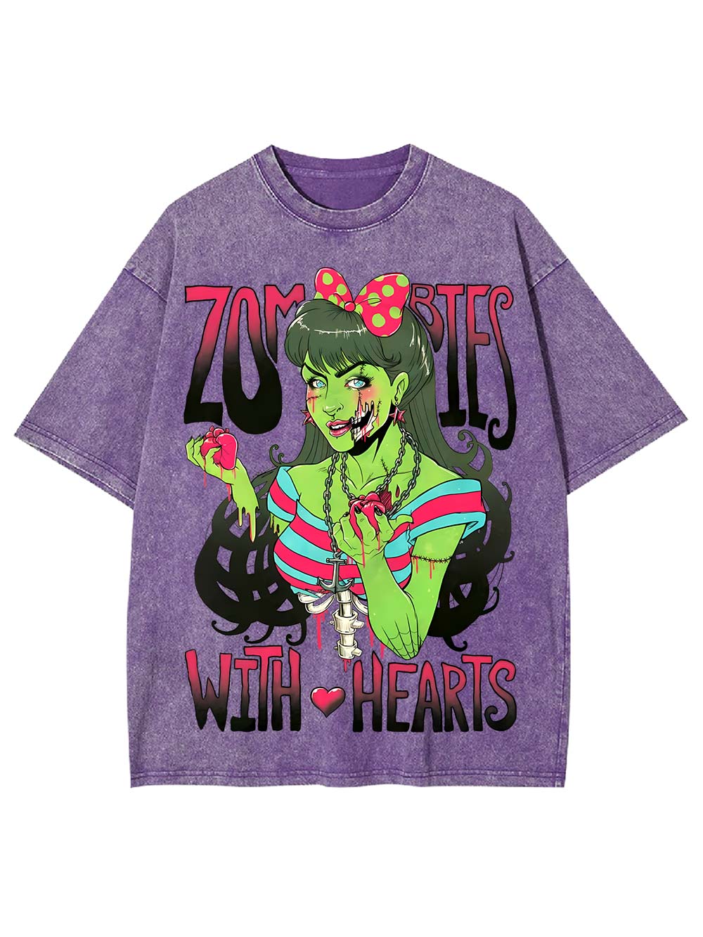 Zombies With Hearts Washed Tshirt