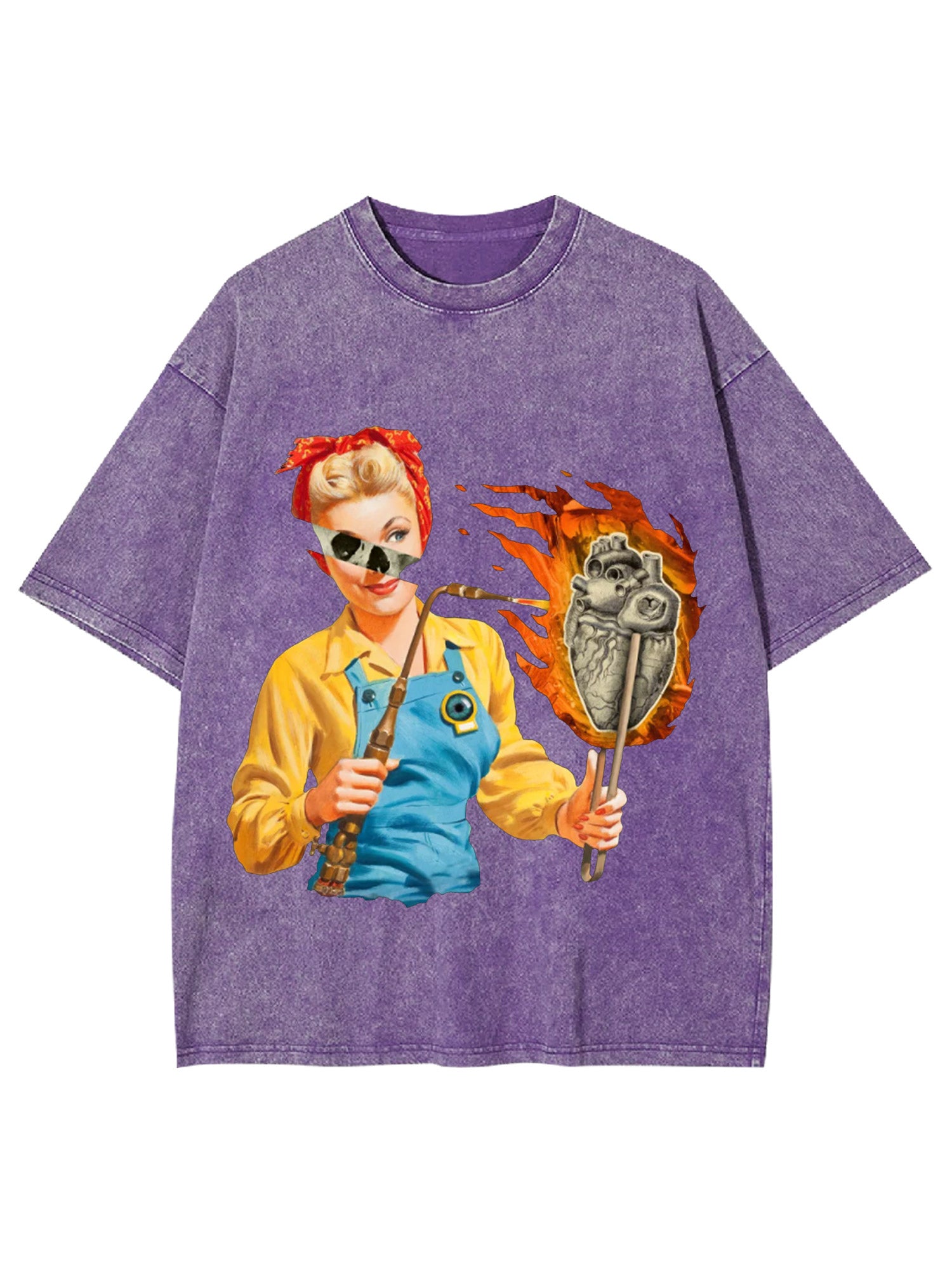 Burning Heart Washed Tshirt