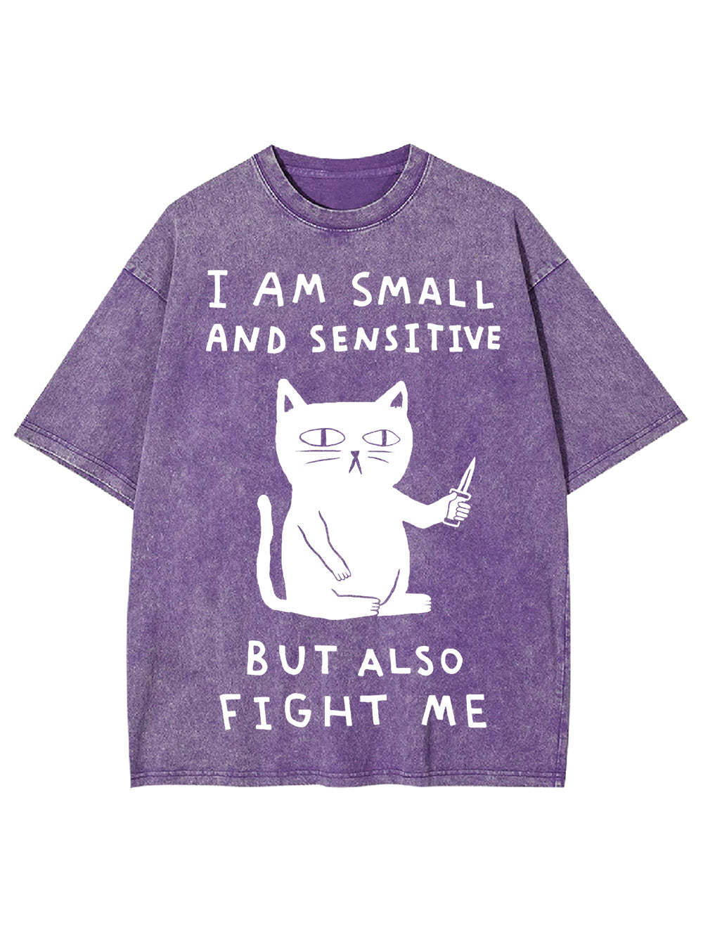 I Am Small And Sensitive But Also Fight Me Washed Tshirt