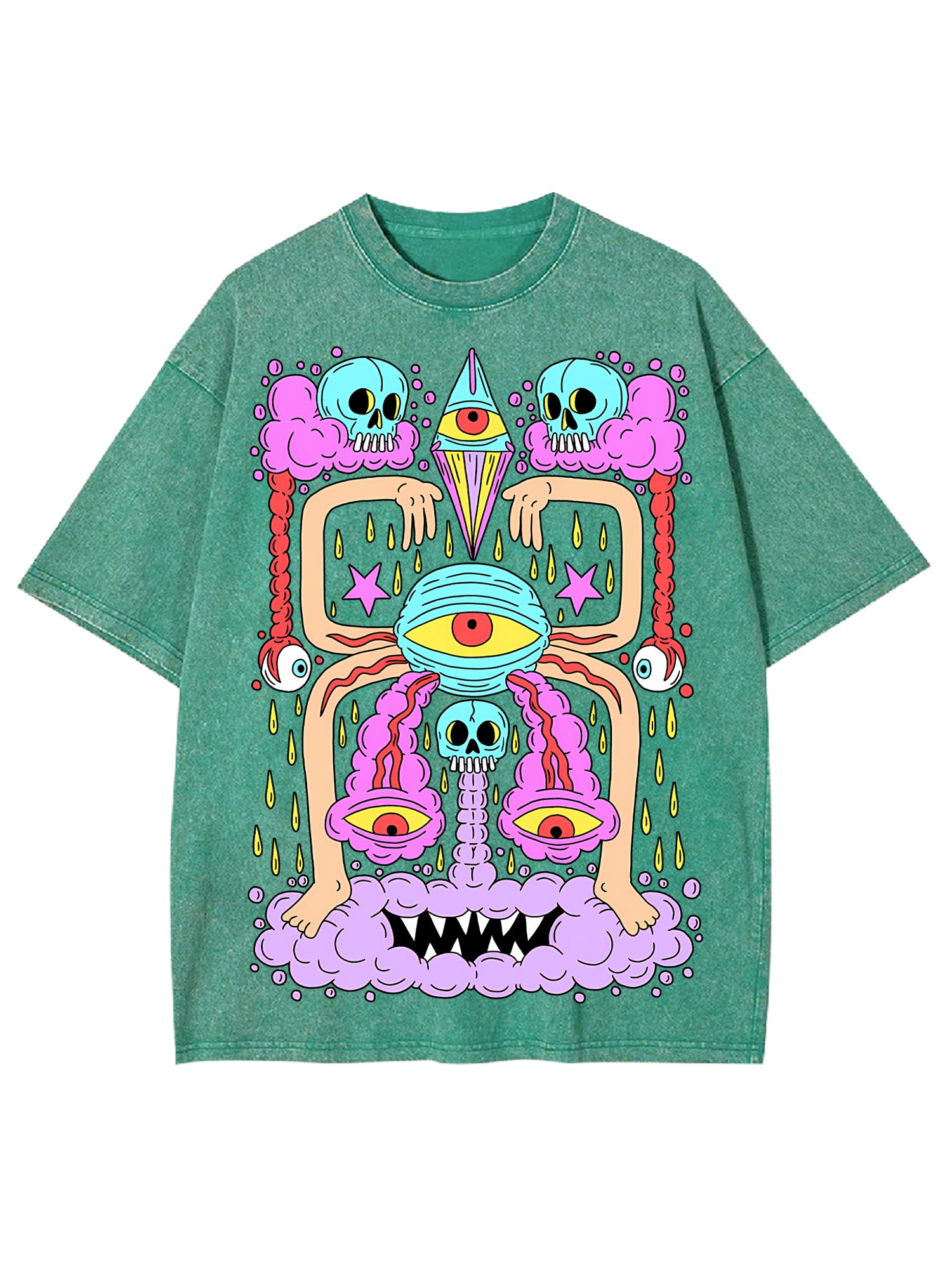 Death And Deranged Washed Tshirt-ClassyOutlaw