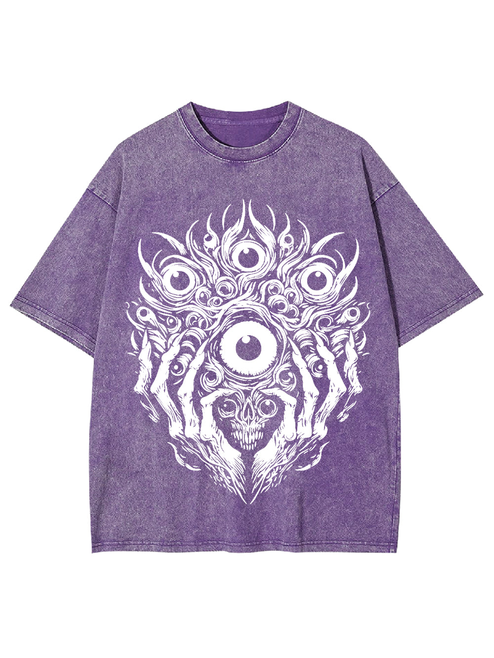 Skull Of Many Eyes Washed Tshirt