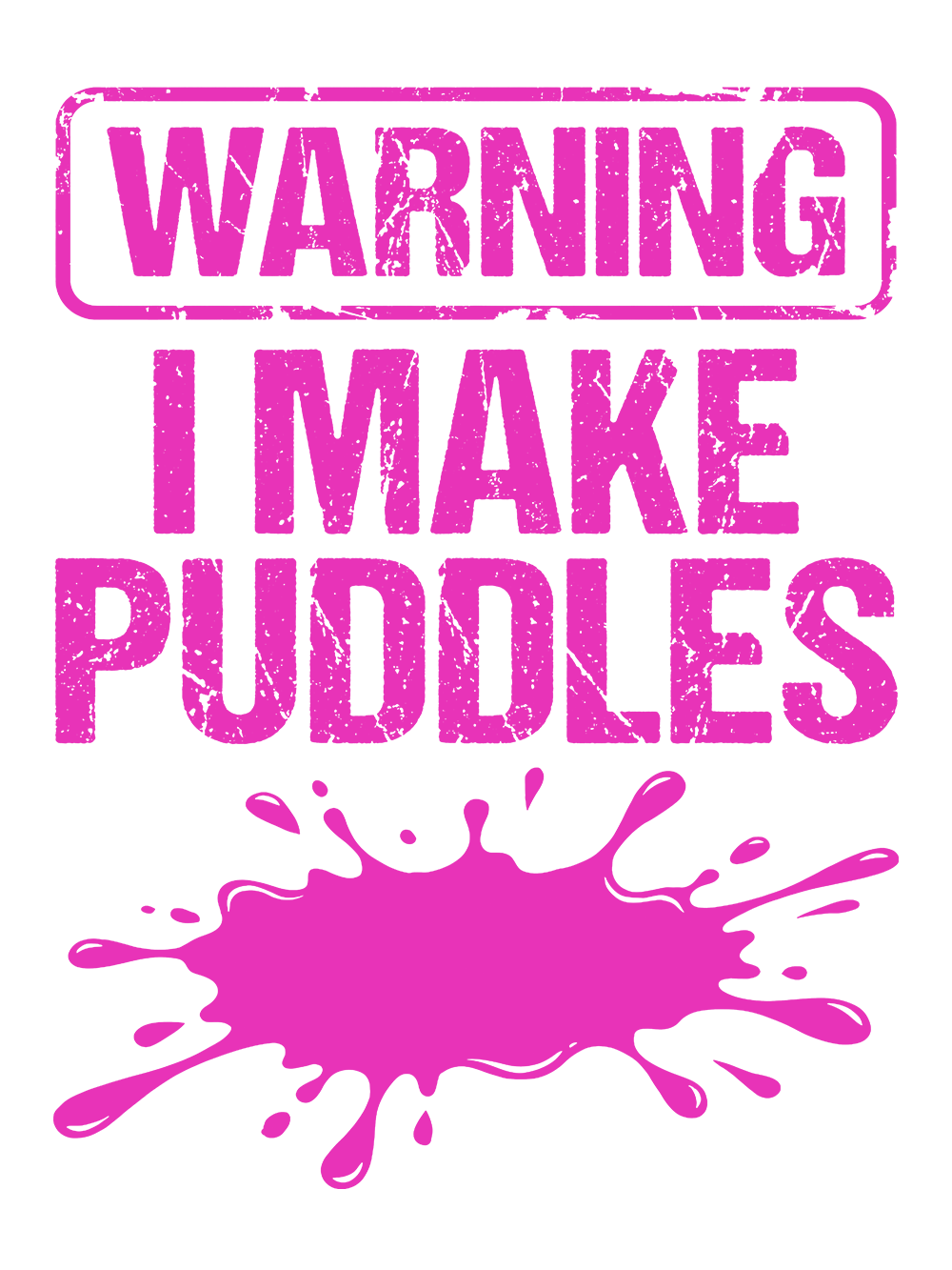 PINK PUDDLE WARNING OFF SHOULDER TSHIRT