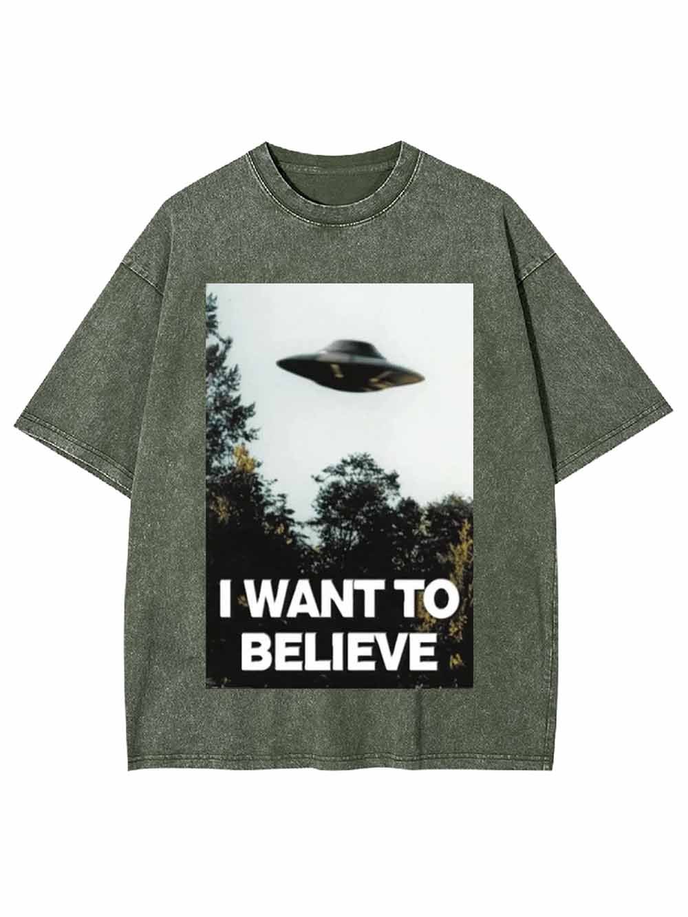 I WANT TO BELIEVE WASHED TSHIRT