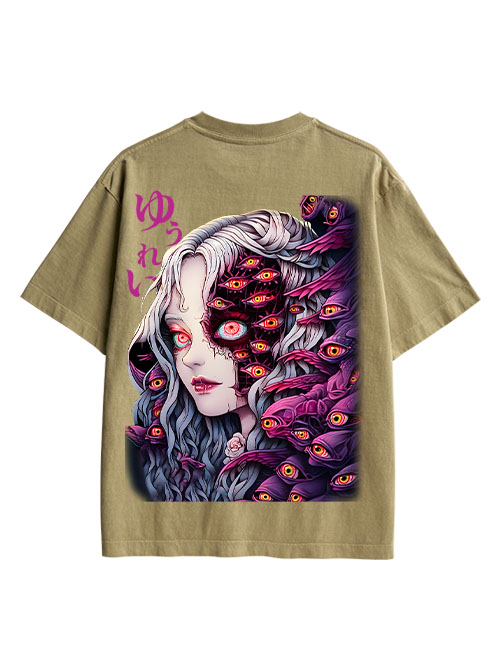 The Allure Of A Thousand Eyes Double Sided Print Washed TShirt