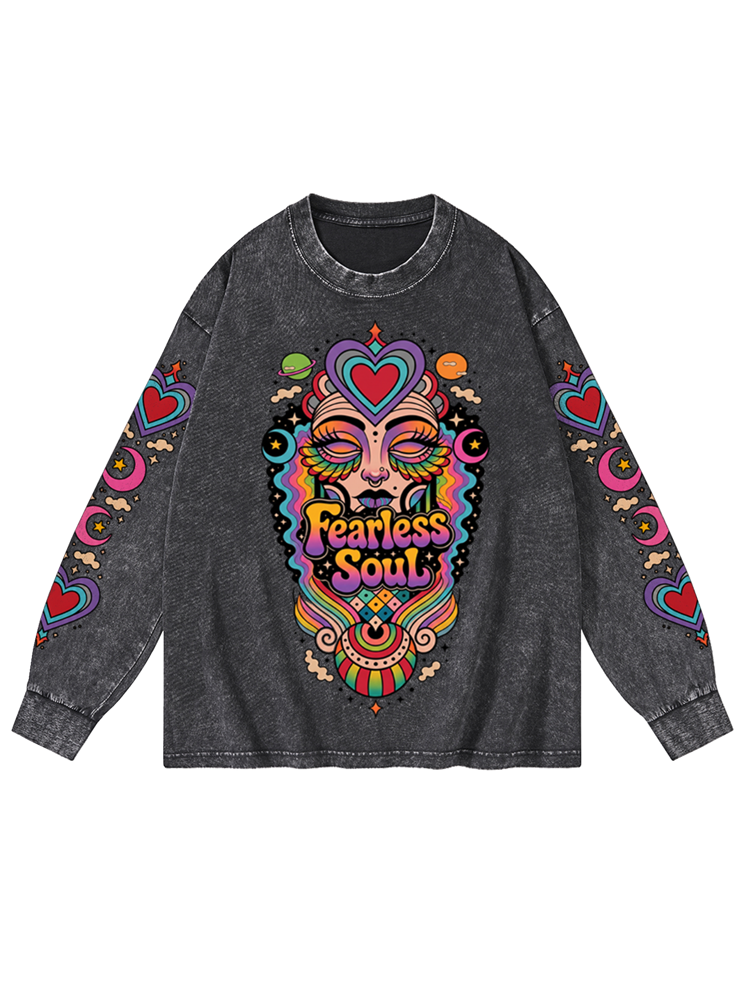 FEARLESS SOUL WASHED LONG-SLEEVE GRAPHIC TSHIRT