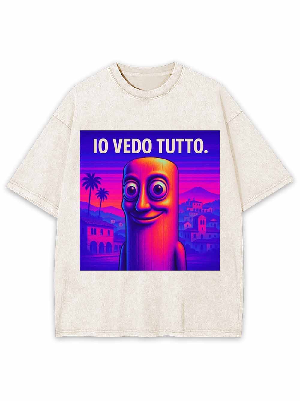 IO VEDO TUTTO WASHED TSHIRT