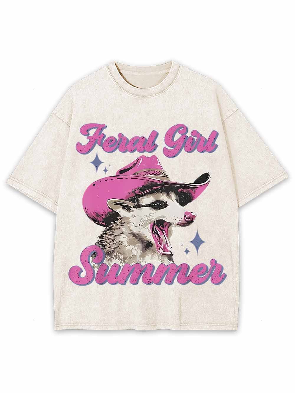 SUMMER FIORAL GIRL WASHED TSHIRT
