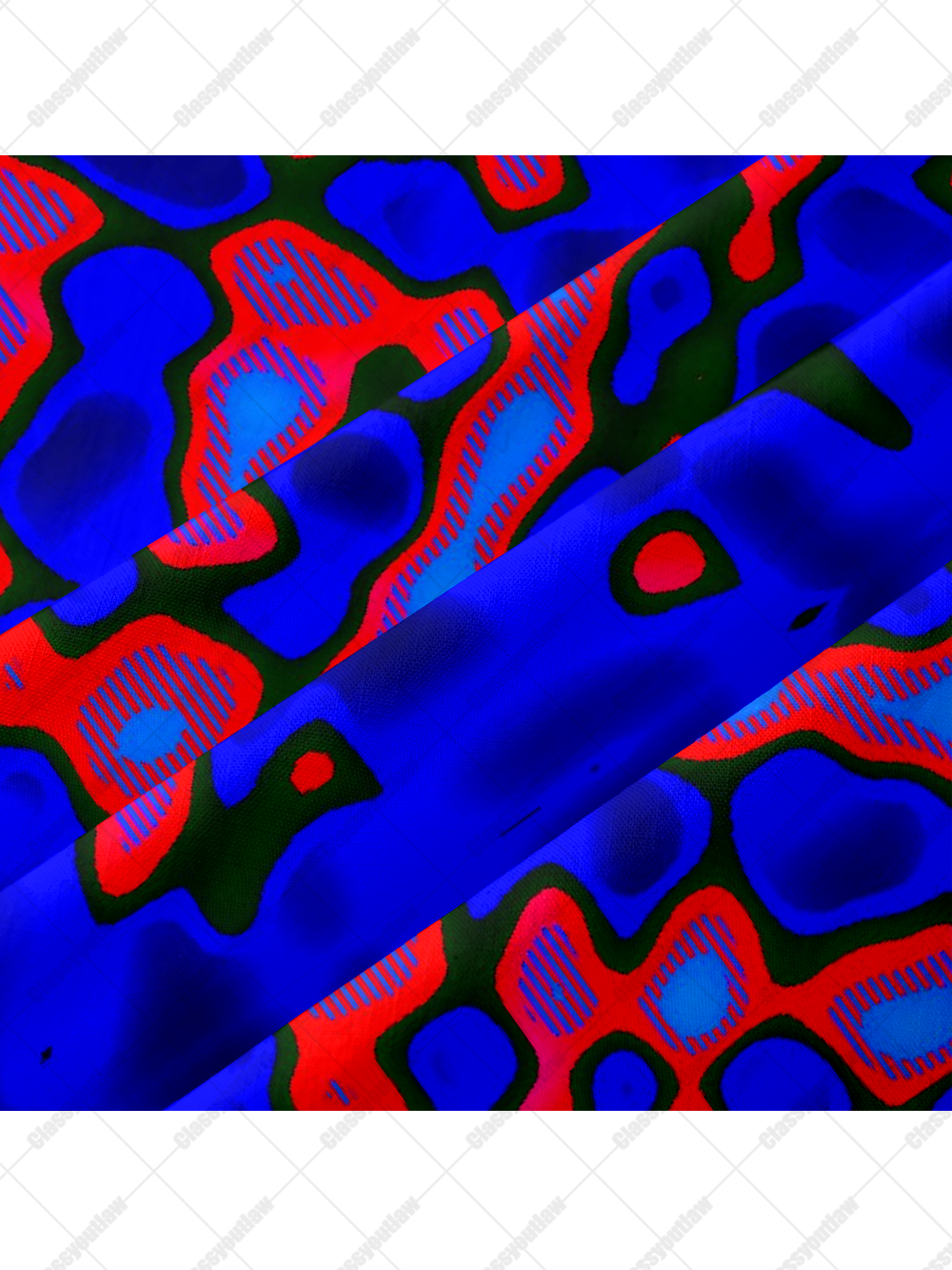 BLUE ABSTRACT PSYCHEDELIC BUTTON UP POCKET SHIRT