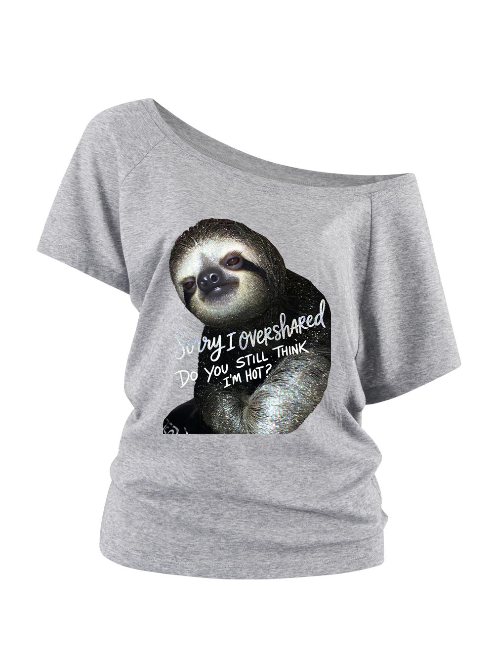 CUTE LAZY SLOTH OFF SHOULDER TSHIRT