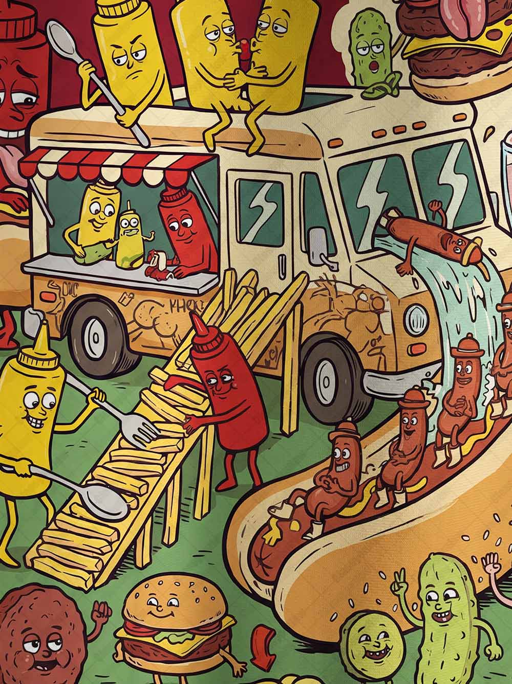ABSURD FAST FOOD ECO OVERSIZED GRAPHIC TEES